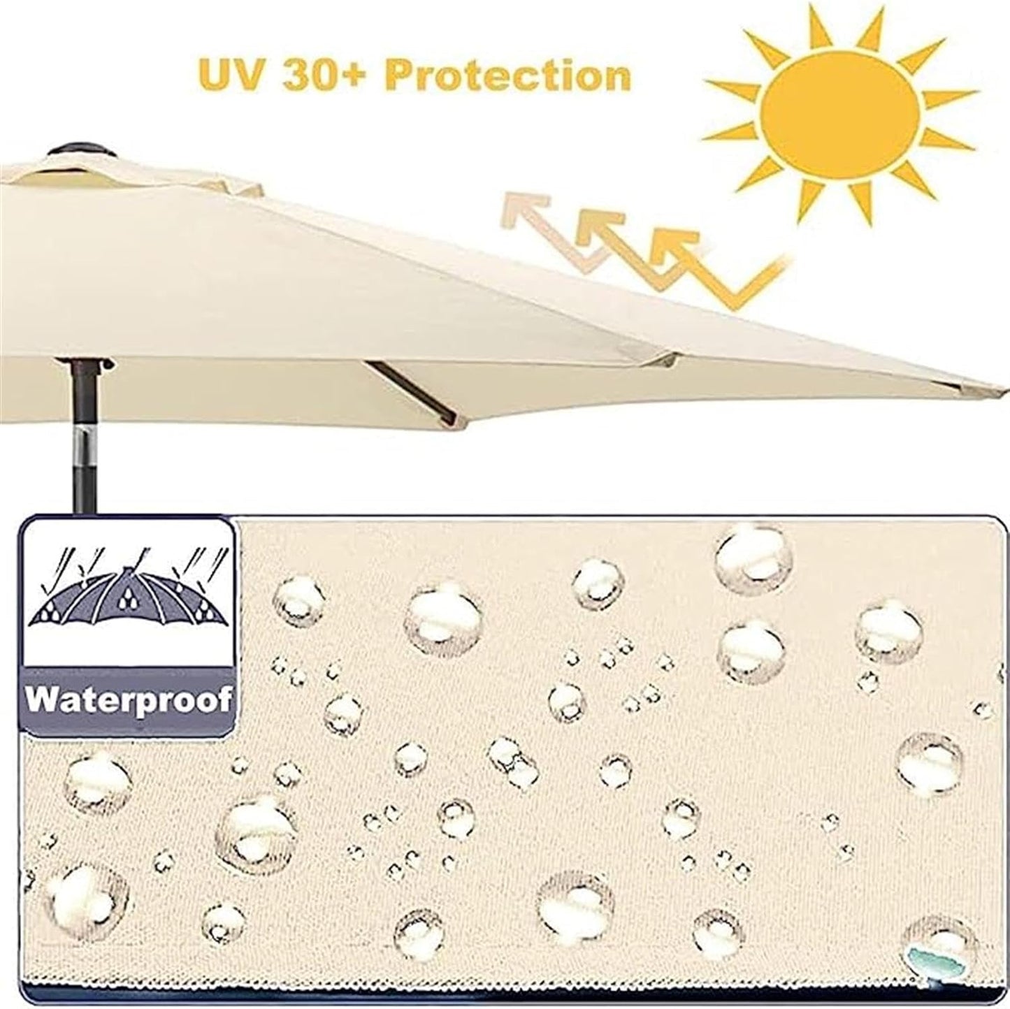 Sombrilla 2.70 Impermeable Filtro UV C/base Patio Jardín