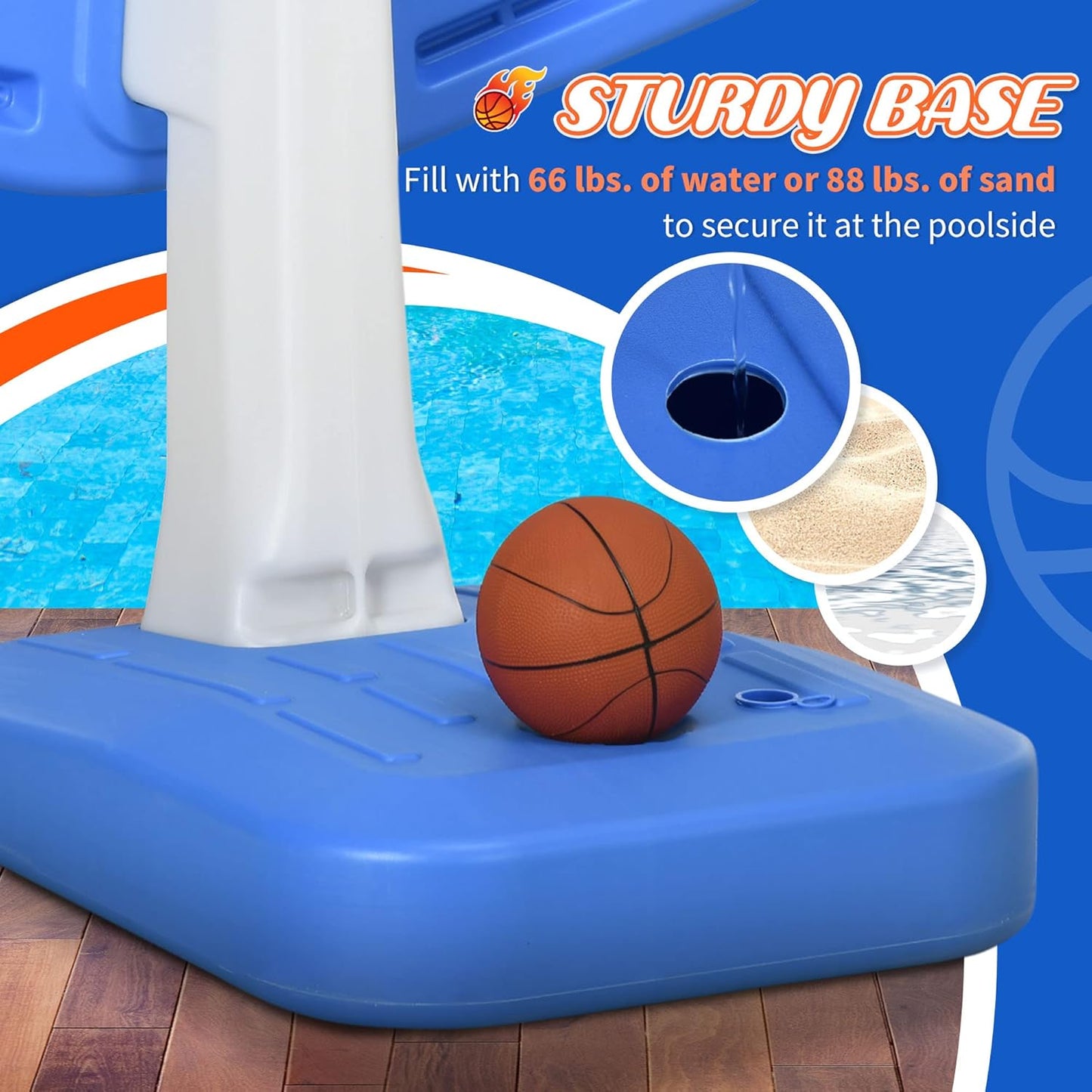 Juego de voleibol y basketball para piscina
