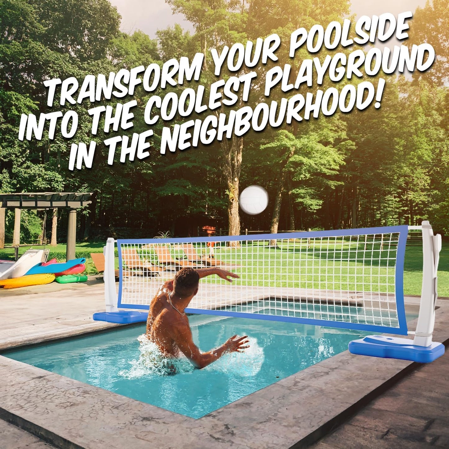 Juego de voleibol y basketball para piscina
