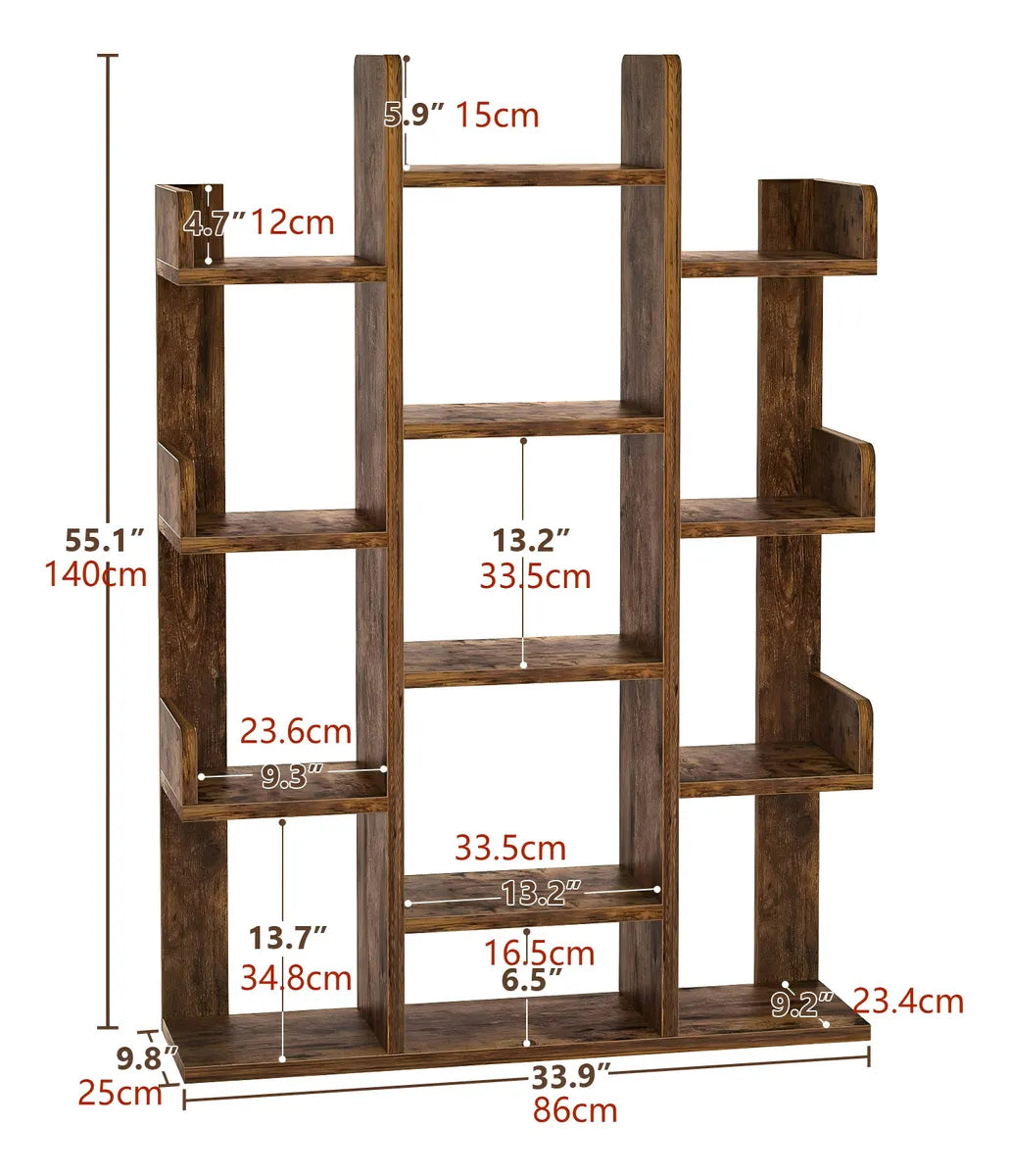 Estantería Repisa Biblioteca Berdeal 3 Columnas Mdf 140x86