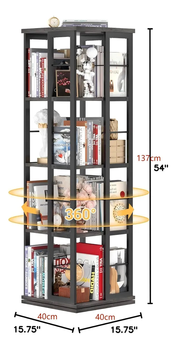 Estantería Giratoria Rústica Berdeal 4 Niveles