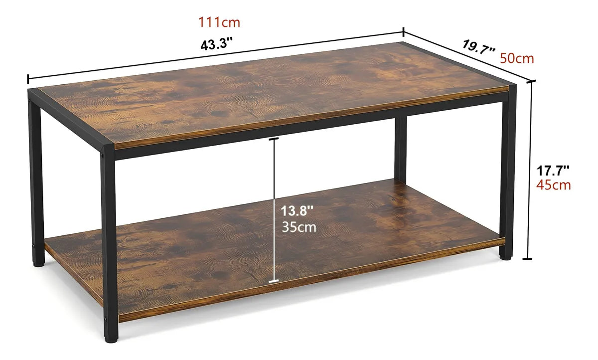 Mesa Ratona De Centro Con Estante Living