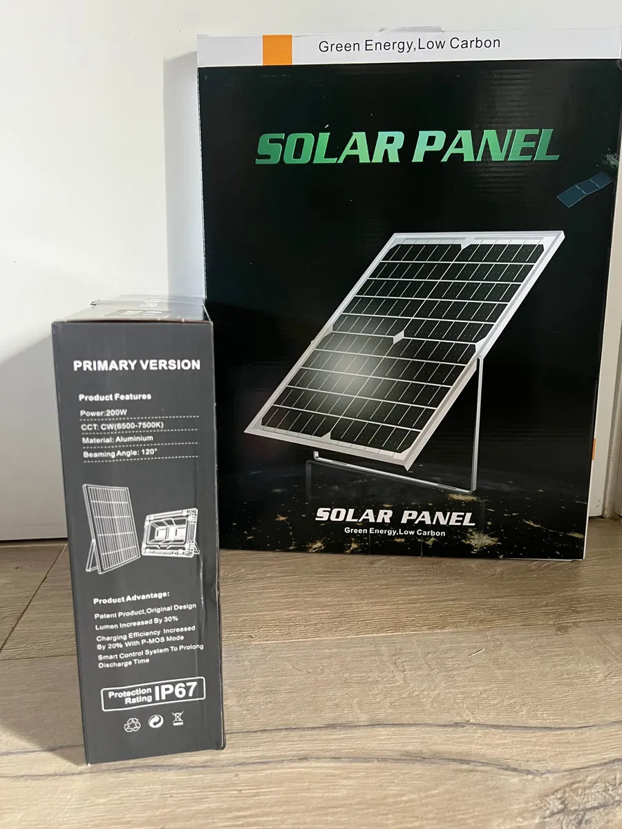 Foco Reflector Solar 200w Rgb Panel Y Control + Bluetooth