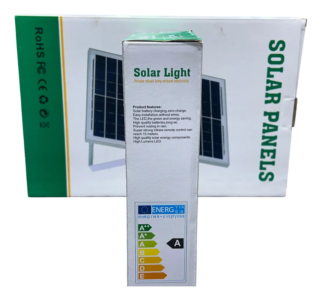 Foco Solar 100w Reflector Ip67 C/panel Y Control Blanco Frio