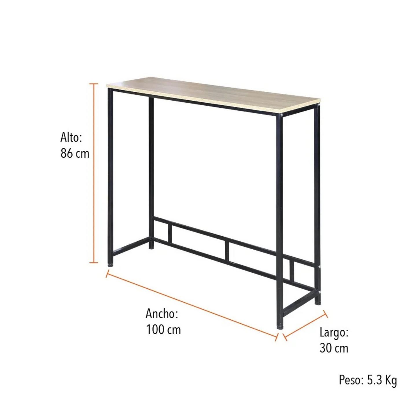Mesa Alta De Apoyo Arrime Recibidor De Pared