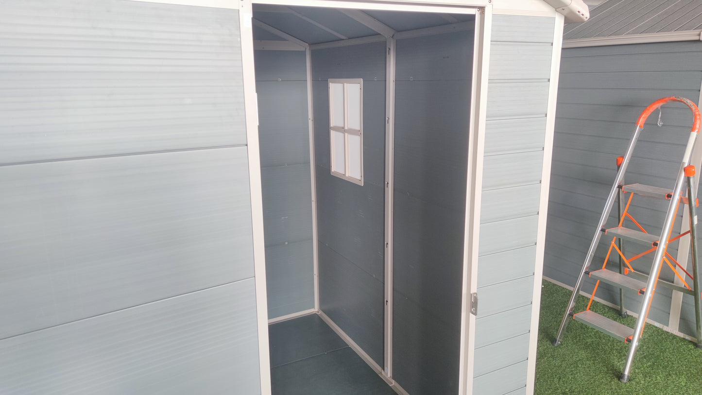 Galpón Cobertizo De Jardín 2.5m2 Plástico Resina Con Piso