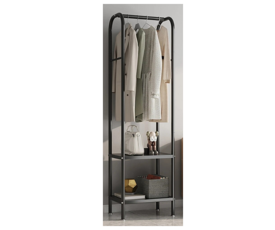 Perchero Metálico Moderno 2 Estante Cuarto Hogar Ropa Zapato