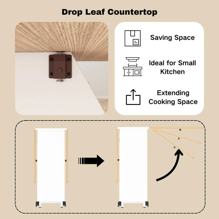 Mesa Plegable Desayunador Con Almacenamiento