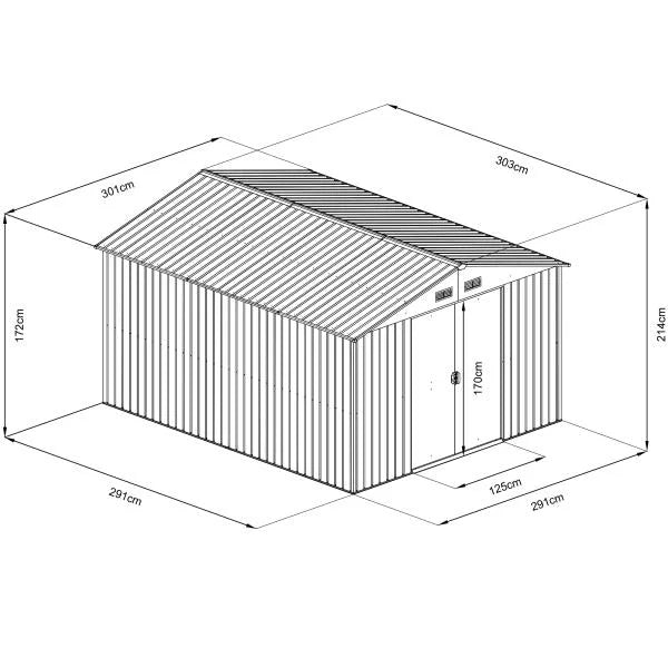 Galpón Caseta Galvanizada 2.91*2.91