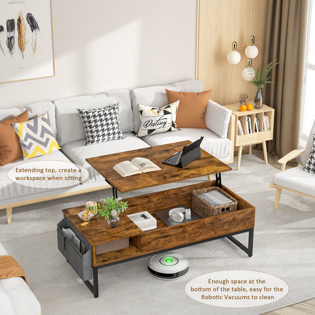 Mesa Ratona De Centro Elevable Living
