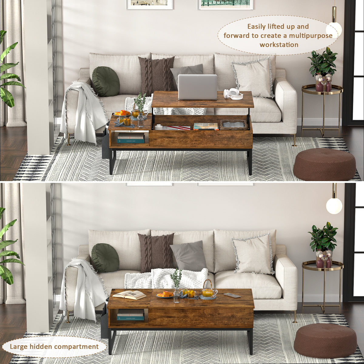 Mesa Ratona De Centro Elevable Living