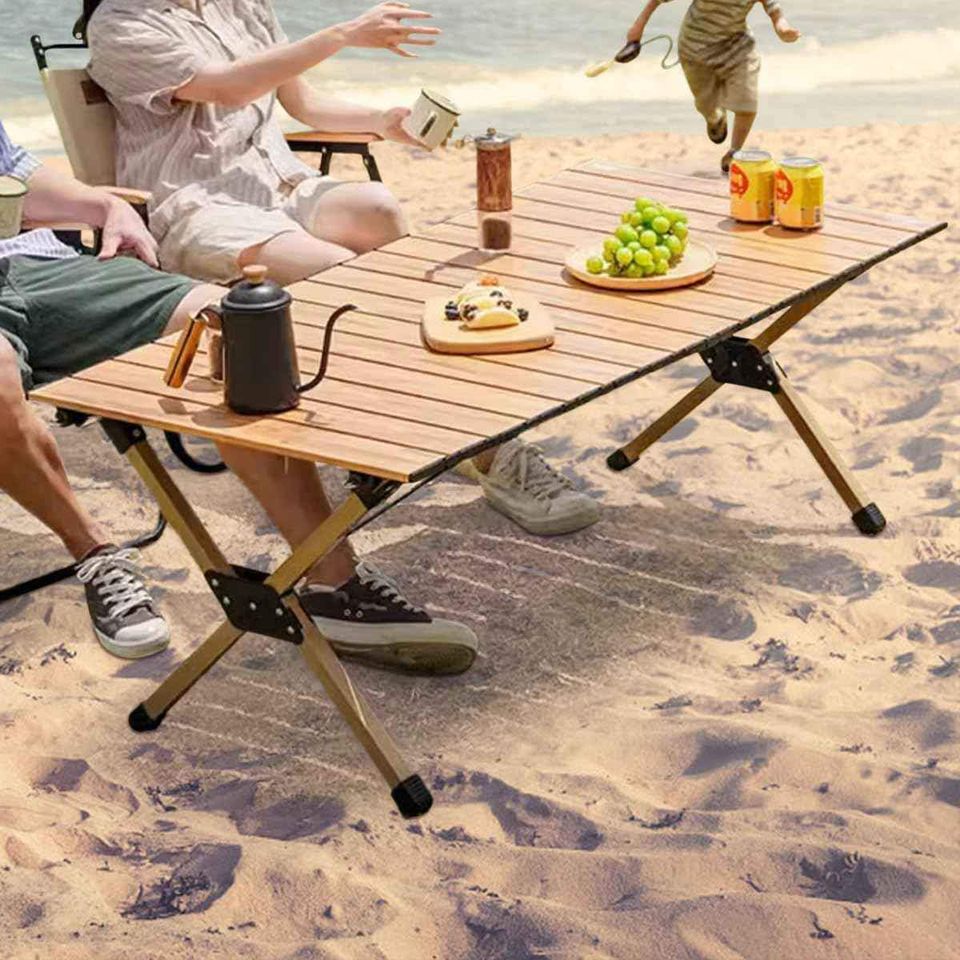 Mesa Portátil Plegable 1.20 Acero Camping Jardín Premium