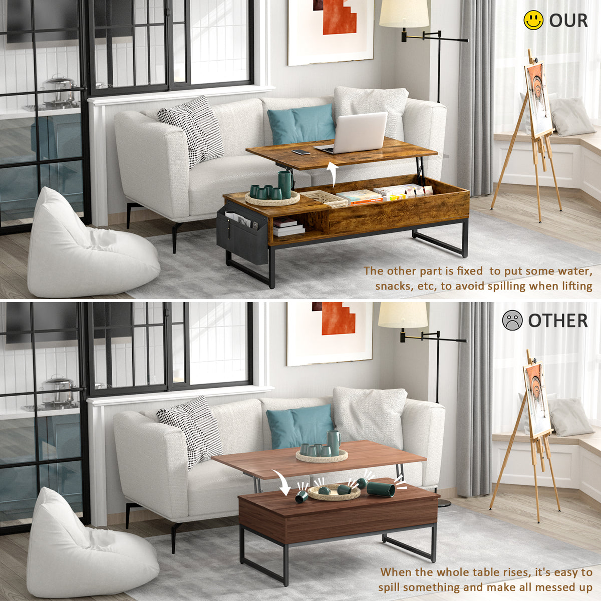 Mesa Ratona De Centro Elevable Living
