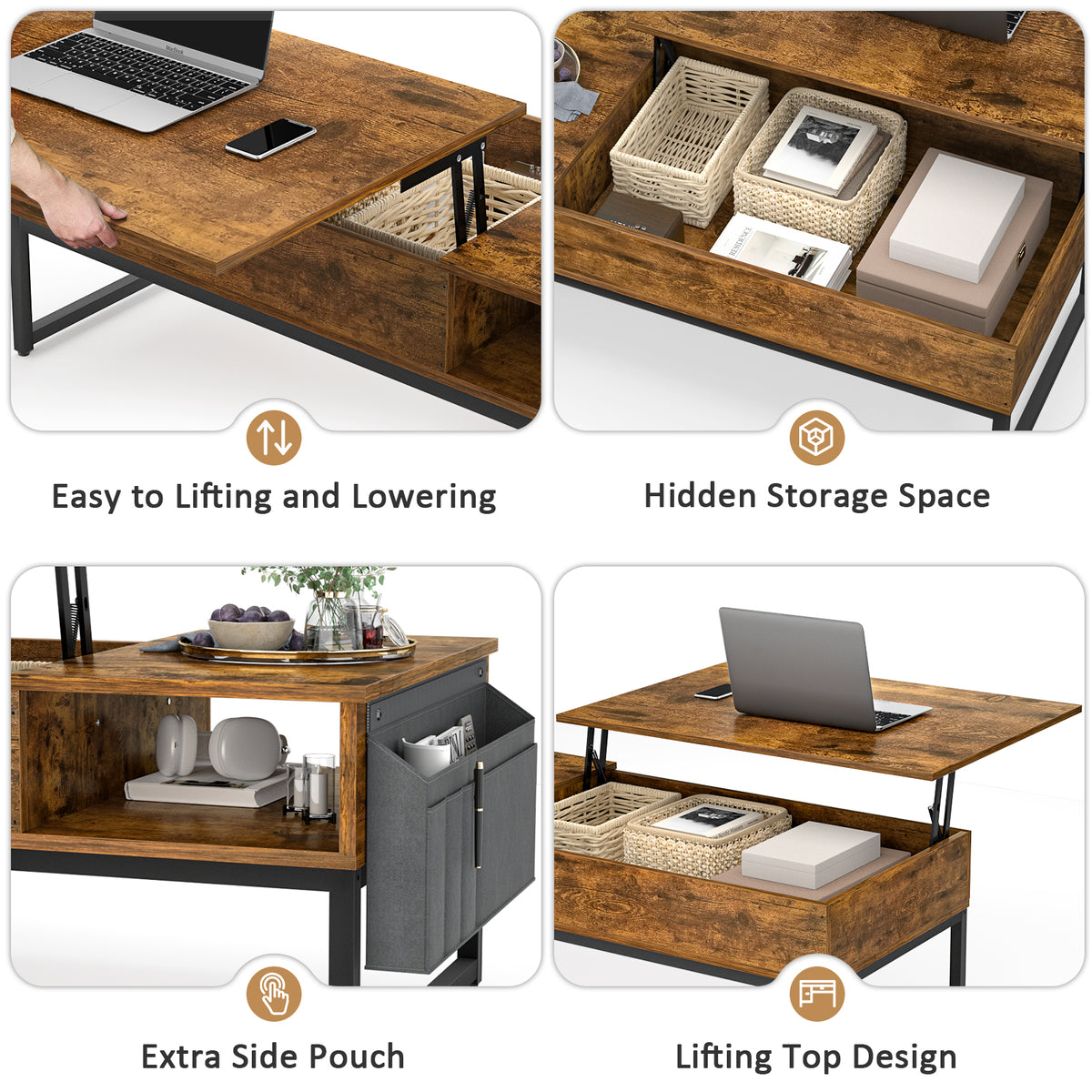 Mesa Ratona De Centro Elevable Living