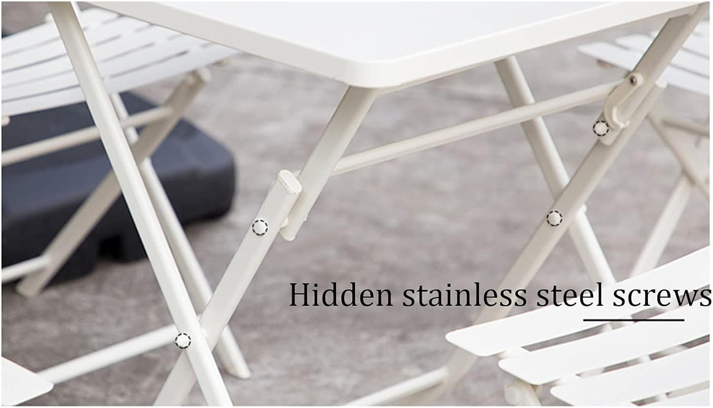Juego De Mesa Y Sillas Cuadrada Plegable Acero