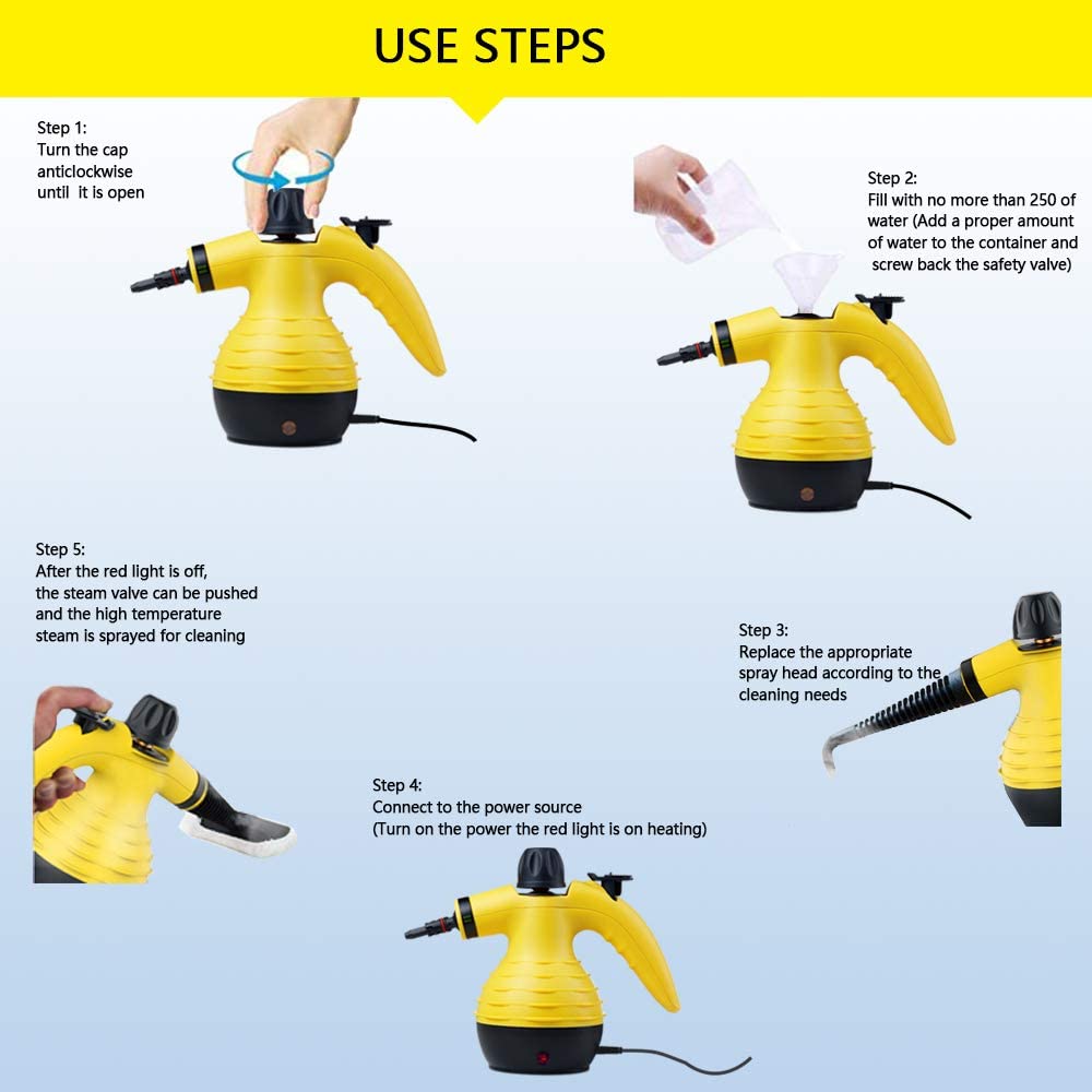 Limpiador A Vapor Piso Baño Vidrios Vaporera Con Accesorios