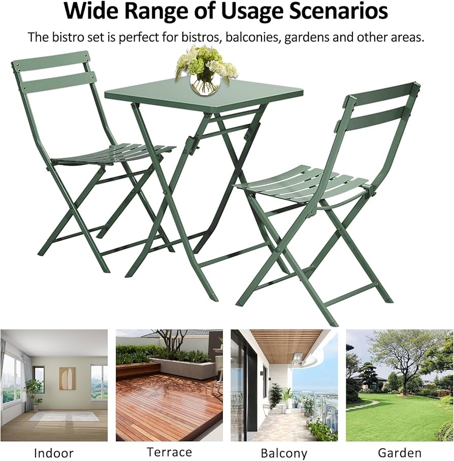 Juego De Mesa Y Sillas Cuadrada Plegable Acero