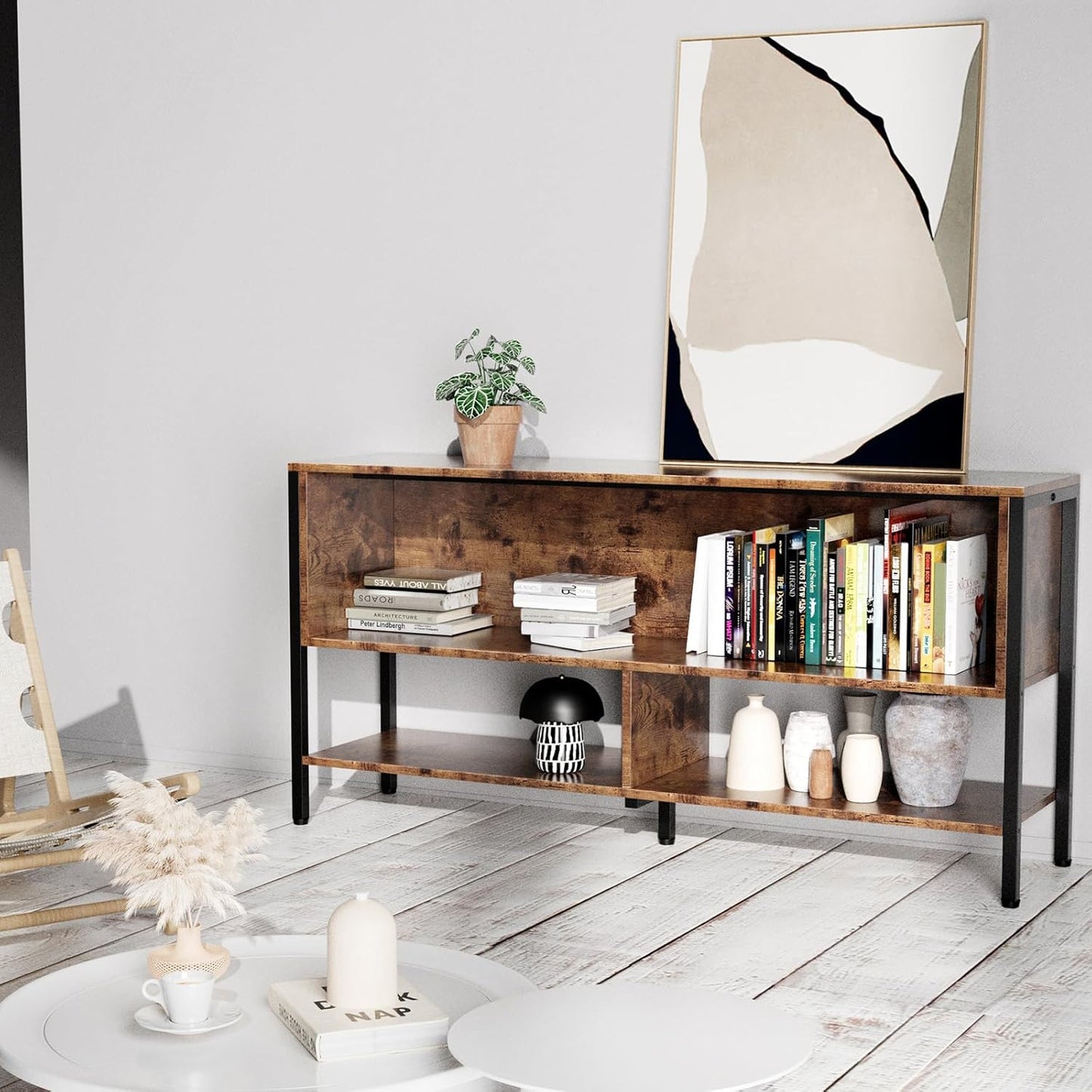 Rack Mueble Para Tv Con Estantes Minimalista Living