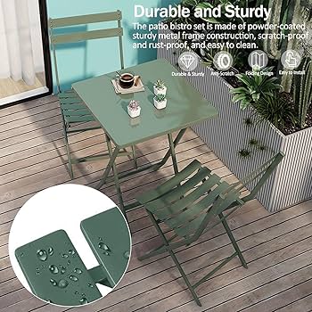 Juego De Mesa Y Sillas Cuadrada Plegable Acero