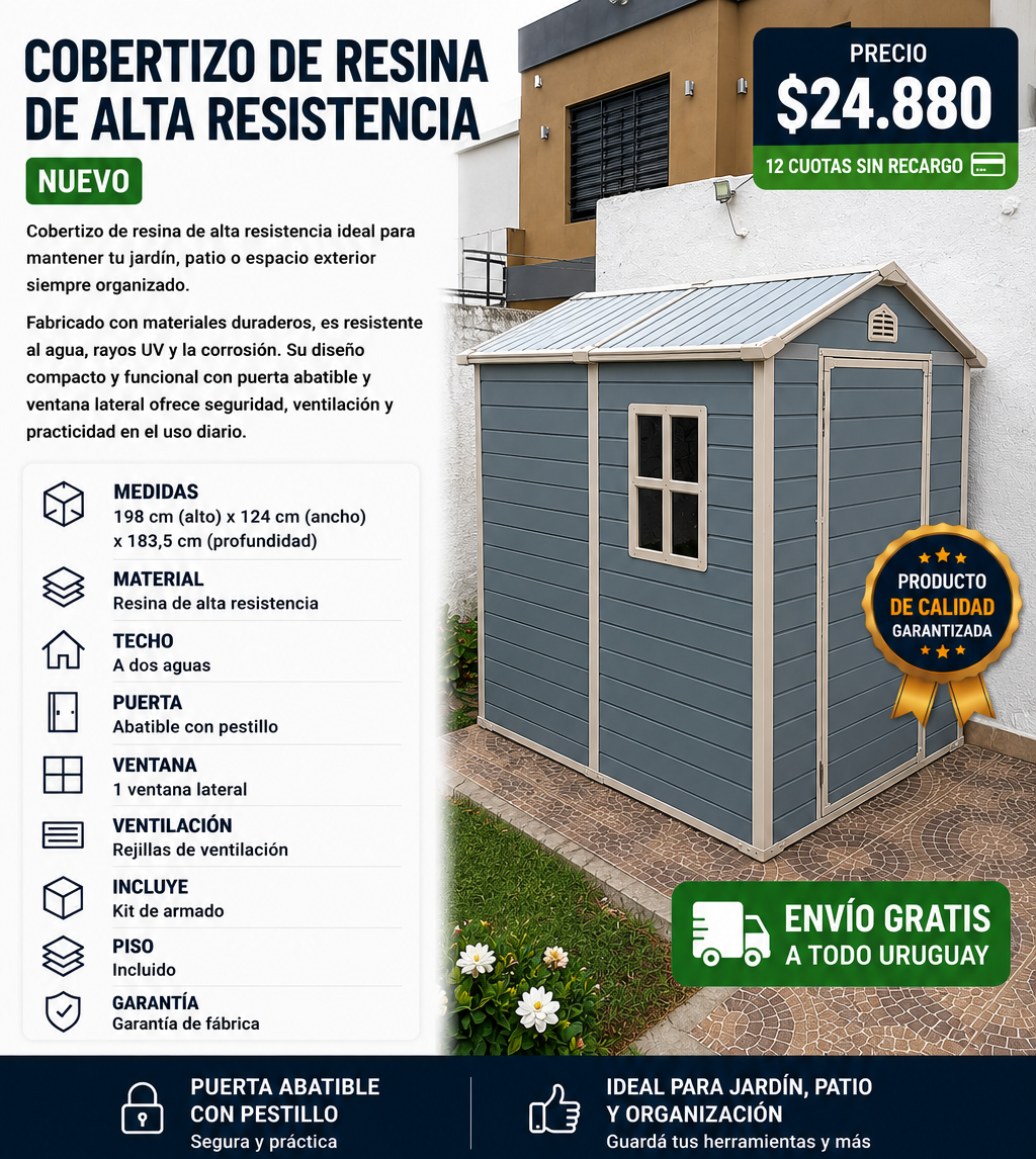 Galpón Cobertizo De Jardín 2.5m2 Polipropileno Con Piso