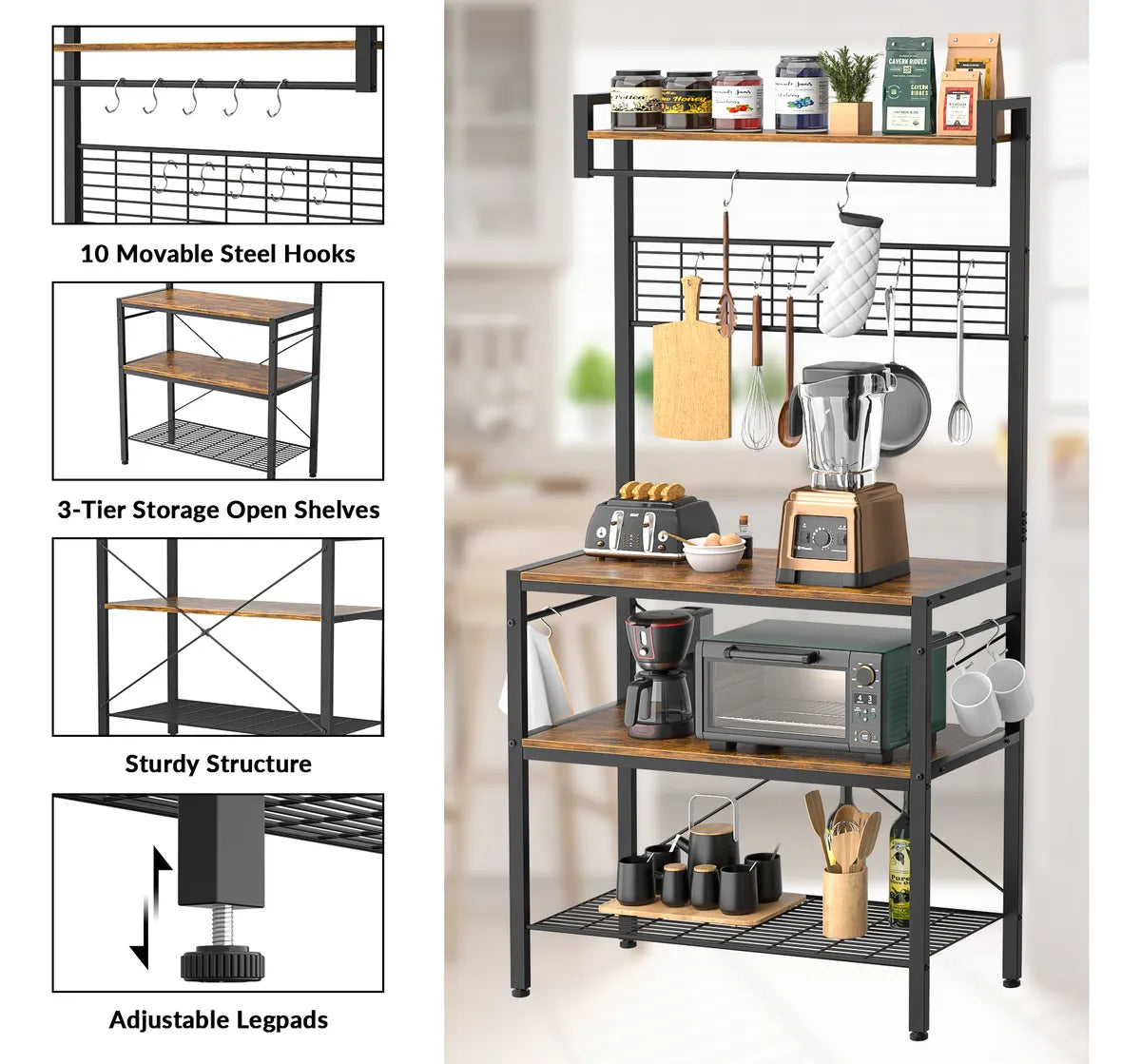 Mueble Cocina Rack Armario Colgar Estantería Organizador