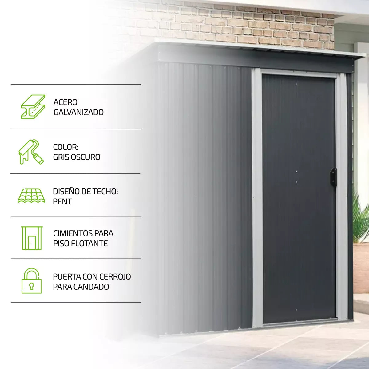 Galpón Chapa Galvanizada 1.5m2 Exterior Jardín