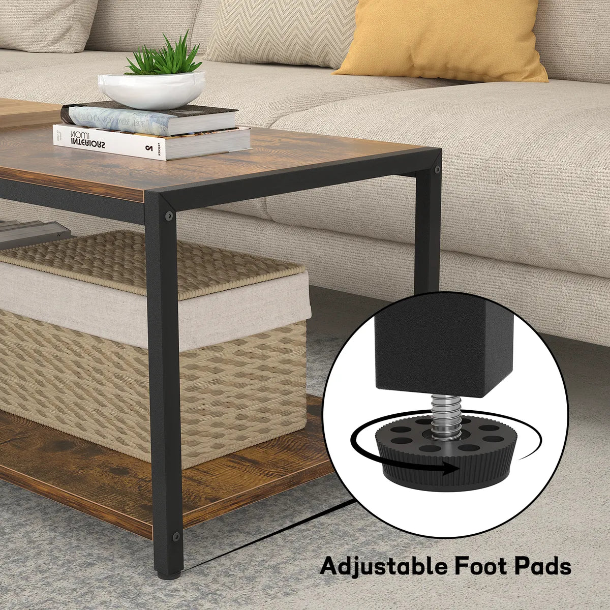 Mesa Ratona De Centro Con Estante Living