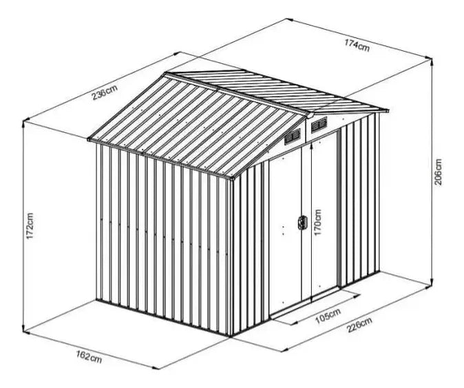 Galpón Caseta Galvanizada 3.8m2