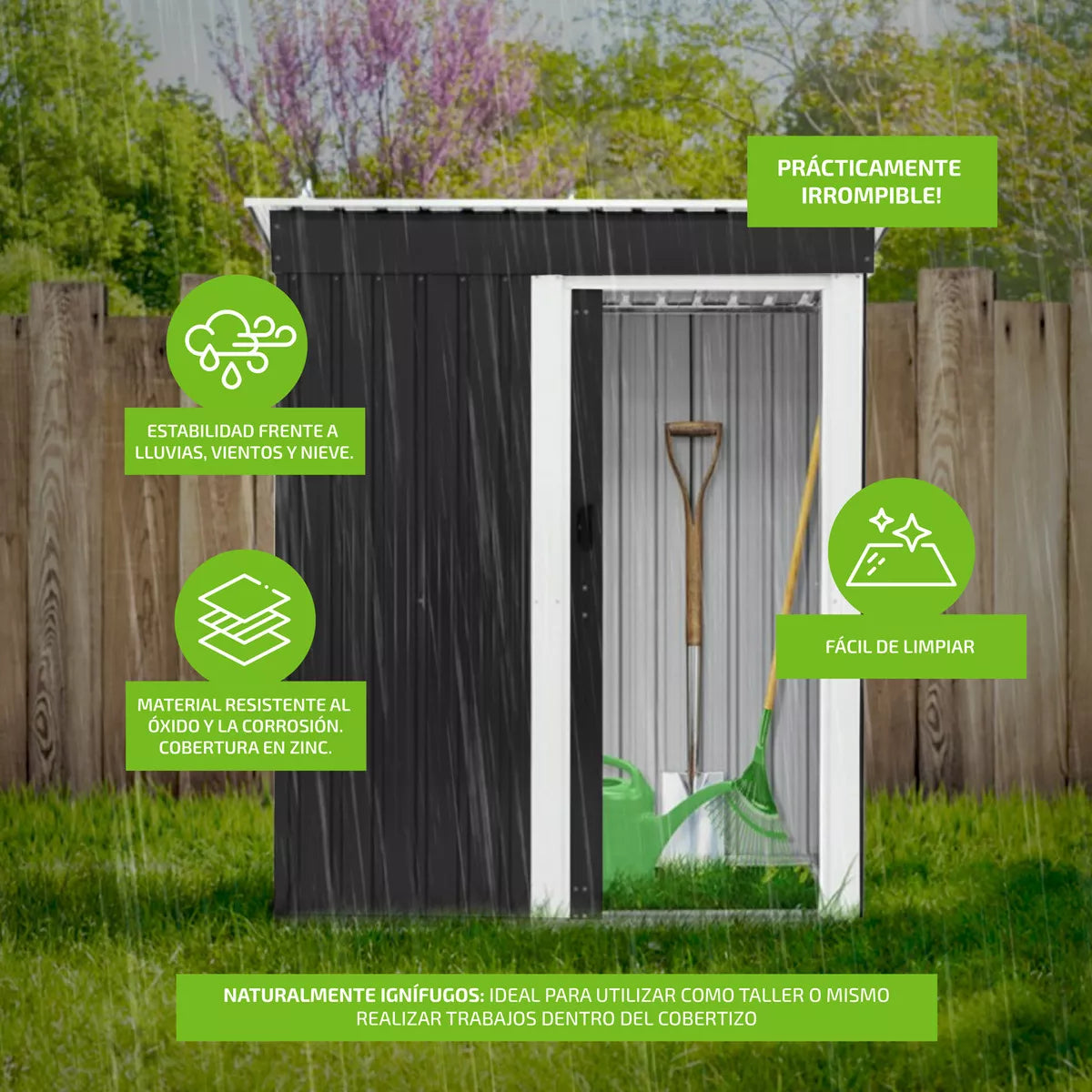 Galpón Chapa Galvanizada 1.5m2 Exterior Jardín