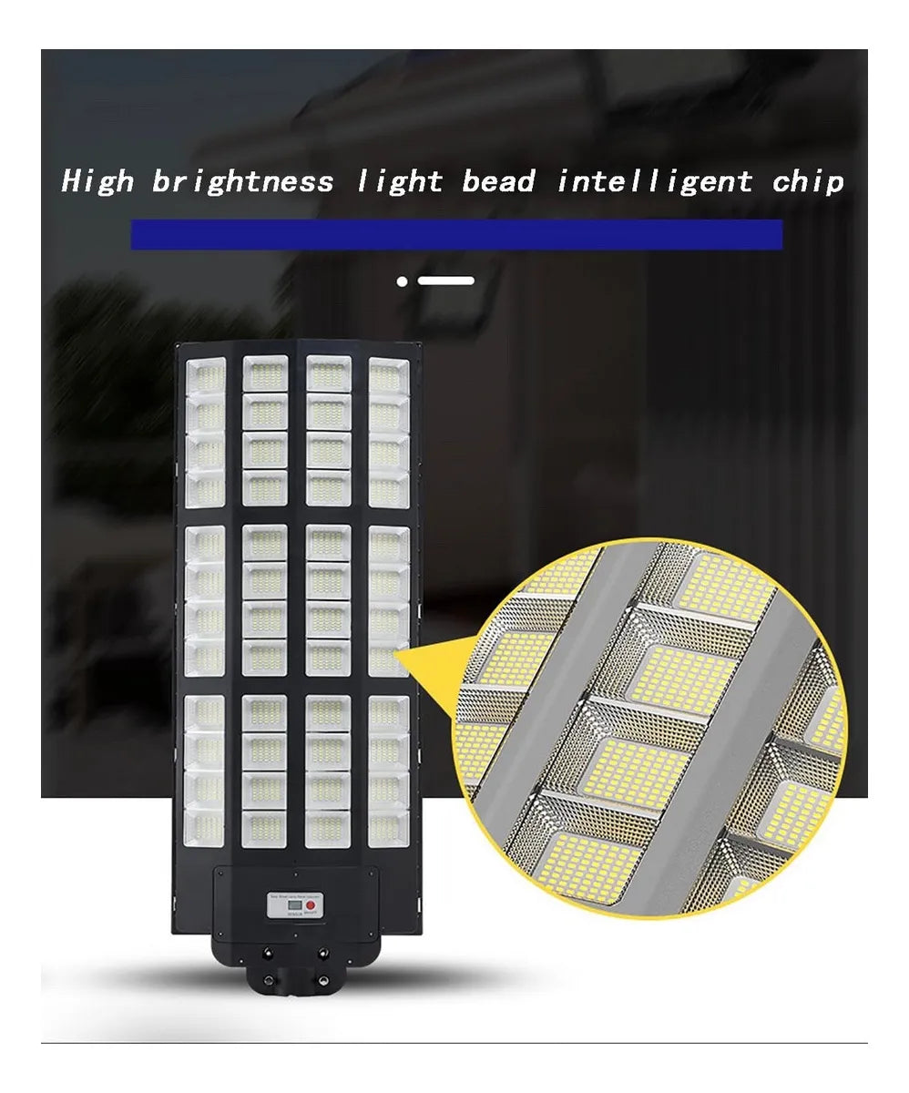 Foco Solar Ext 1500w Gran Angulo C/sensor Ctrl Y Brazo Blanco Frio