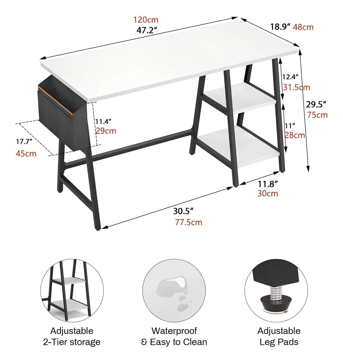 Escritorio 2 Estantes Con Archivador Oficina Cuarto