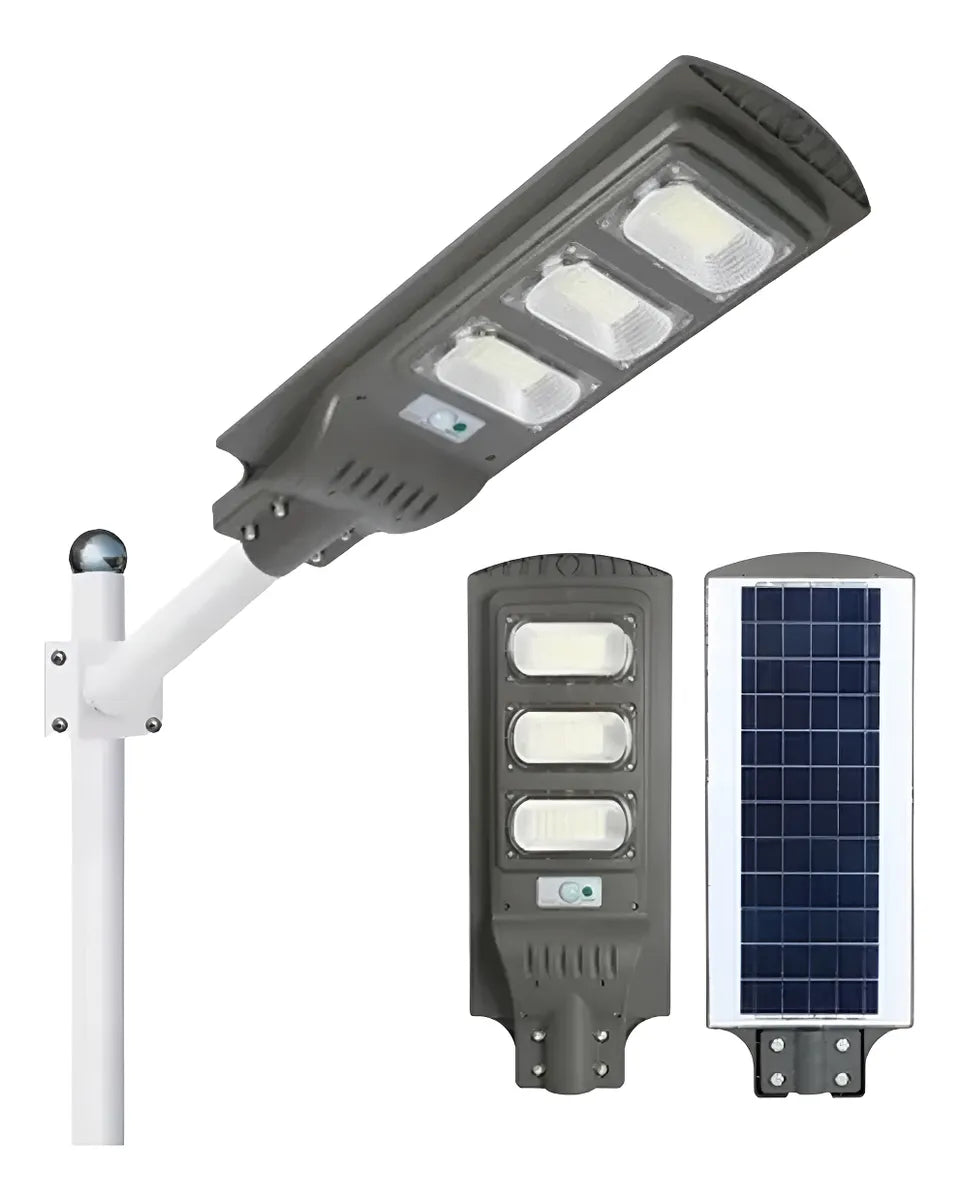 Foco Solar Exterior 300w C/ Sensor Y Control +brazo Luz Fría