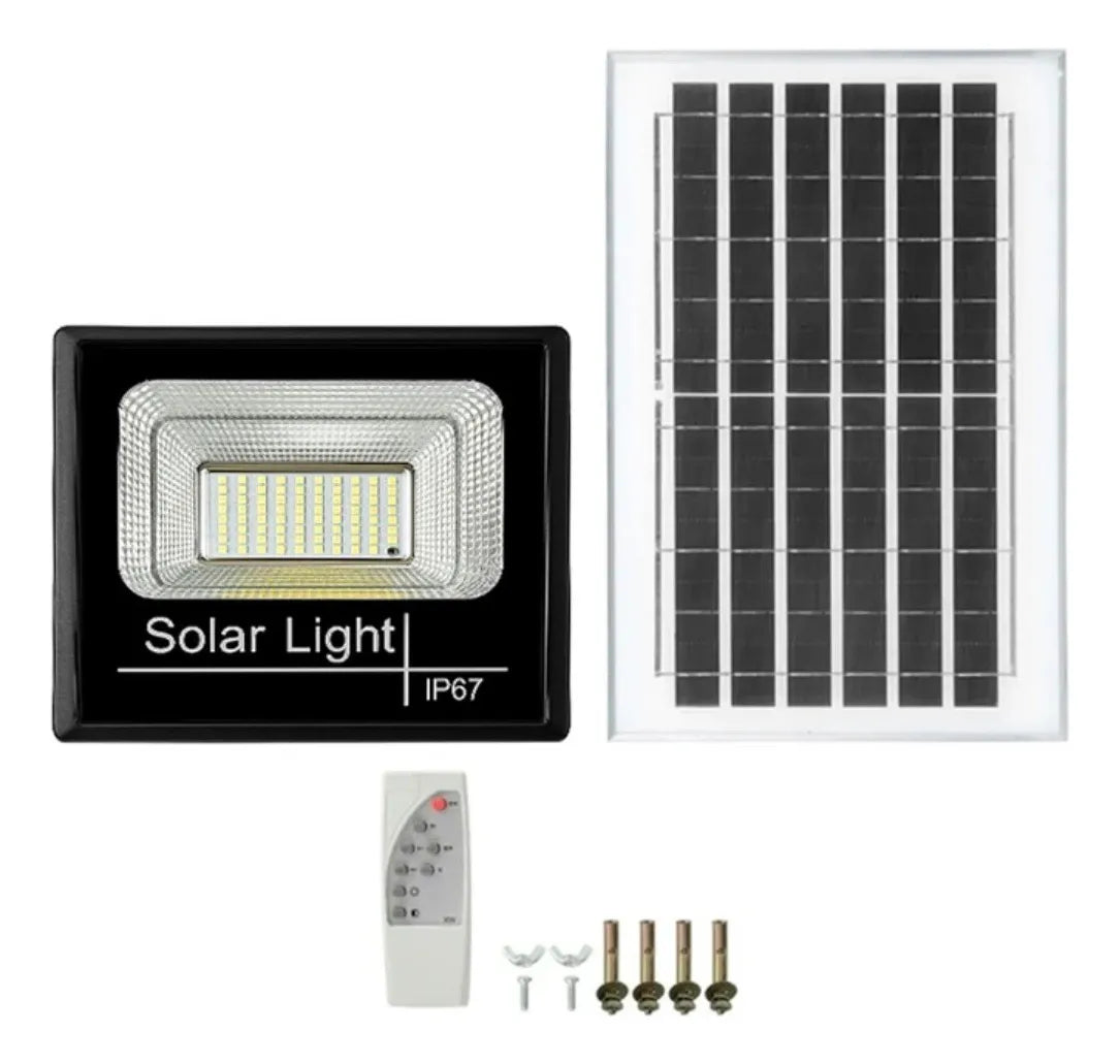 Foco Solar 120w Reflector Ip67 C/ Panel Y Control Remoto