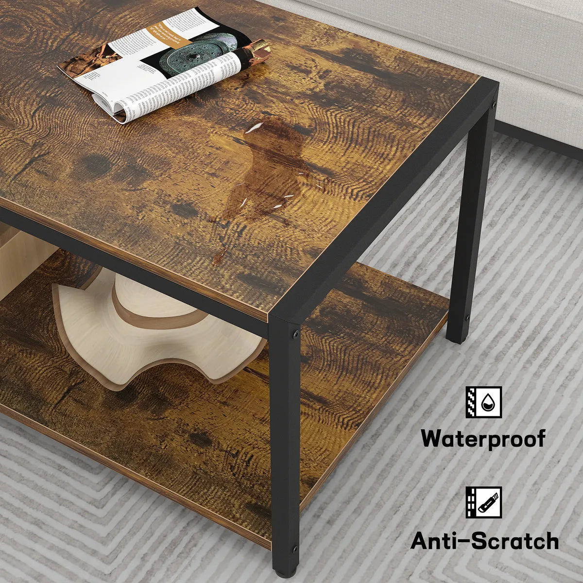 Mesa Ratona De Centro Con Estante Living