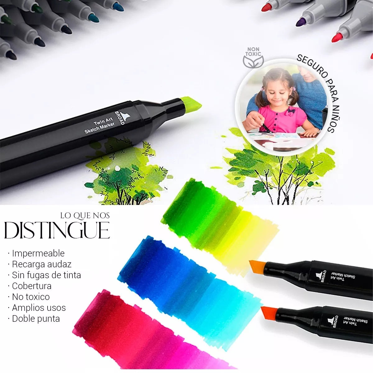 Marcador Con Doble Punta  X 168