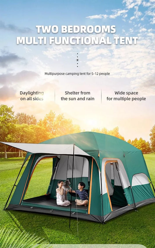 Carpa Camping 5 A 12 Pers 2 Habitaciones 1 Living Impermeable