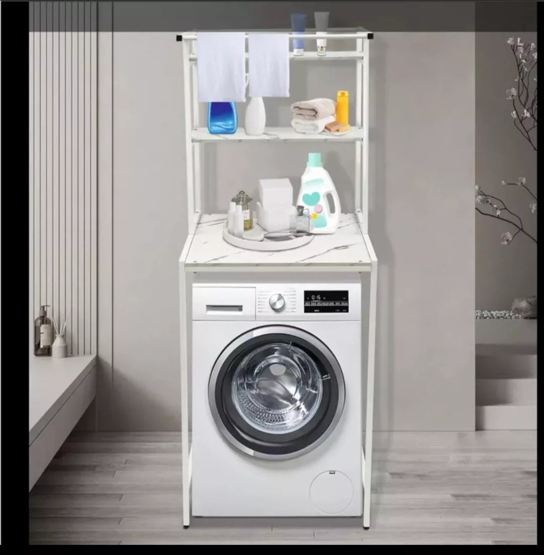 Estantería Mueble Acero Y Madera Multiuso P/ Lavarropa Baño