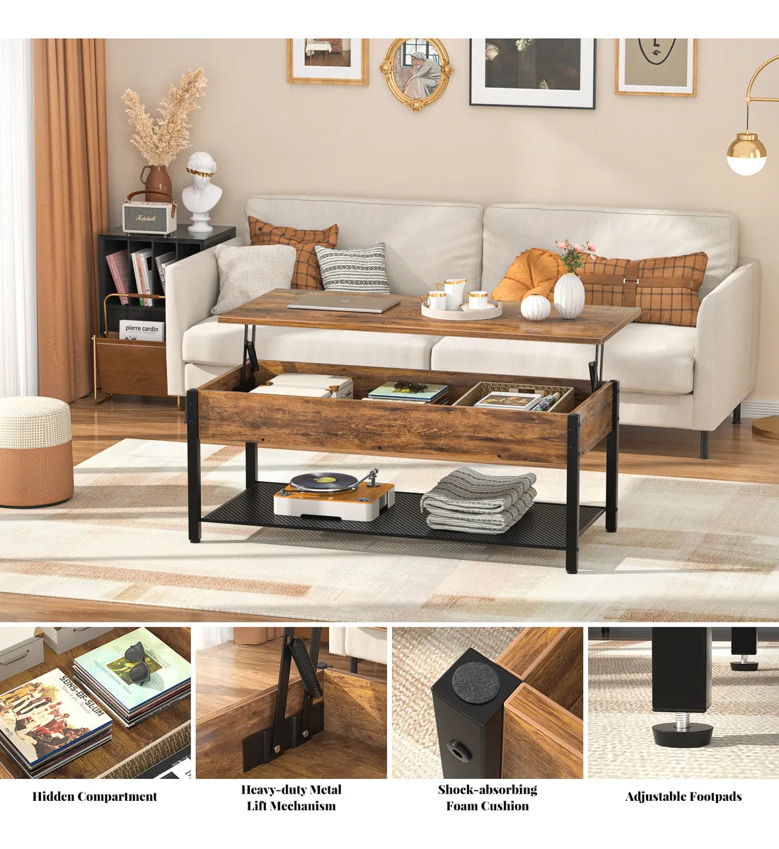 Mesa Ratona De Centro Con Tapa Aérea Multifunción Berdeal