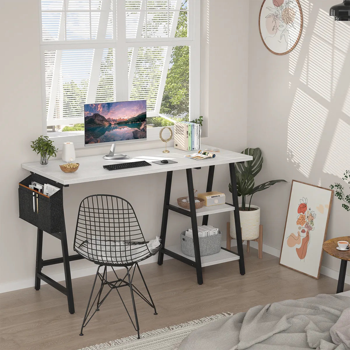 Escritorio 2 Estantes Con Archivador Oficina Cuarto