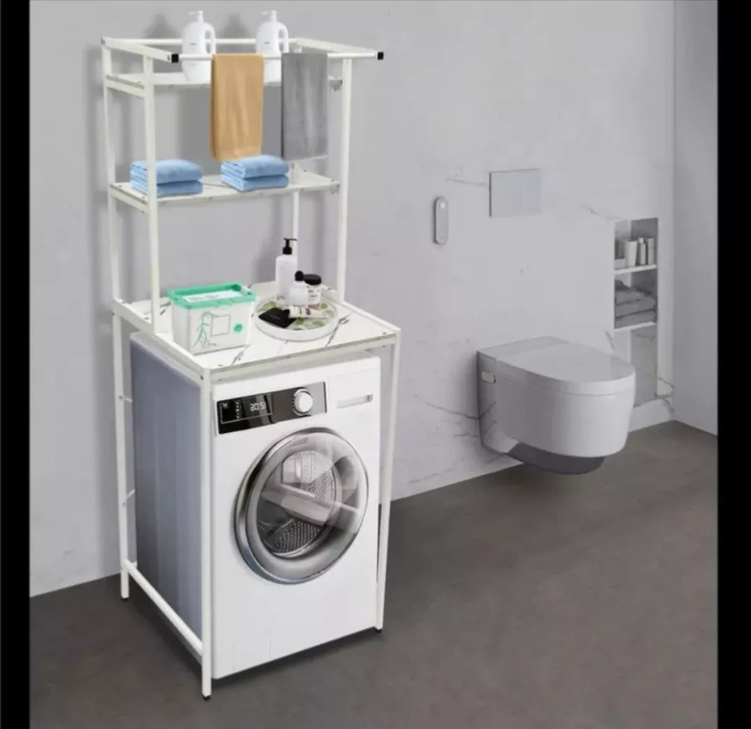 Estantería Mueble Acero Y Madera Multiuso P/ Lavarropa Baño