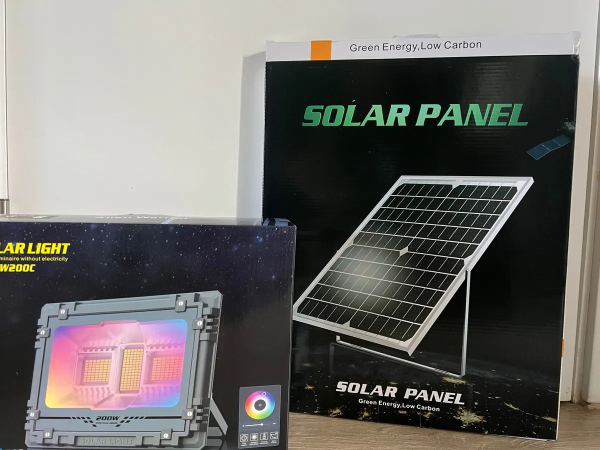Foco Reflector Solar 200w Rgb Panel Y Control + Bluetooth
