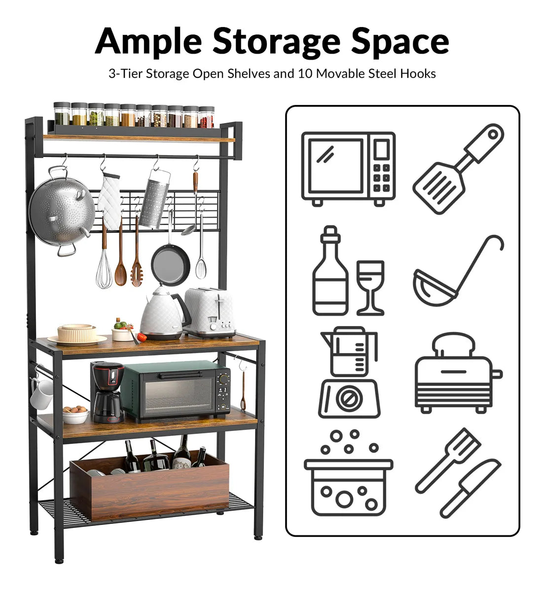 Mueble Cocina Rack Armario Colgar Estantería Organizador