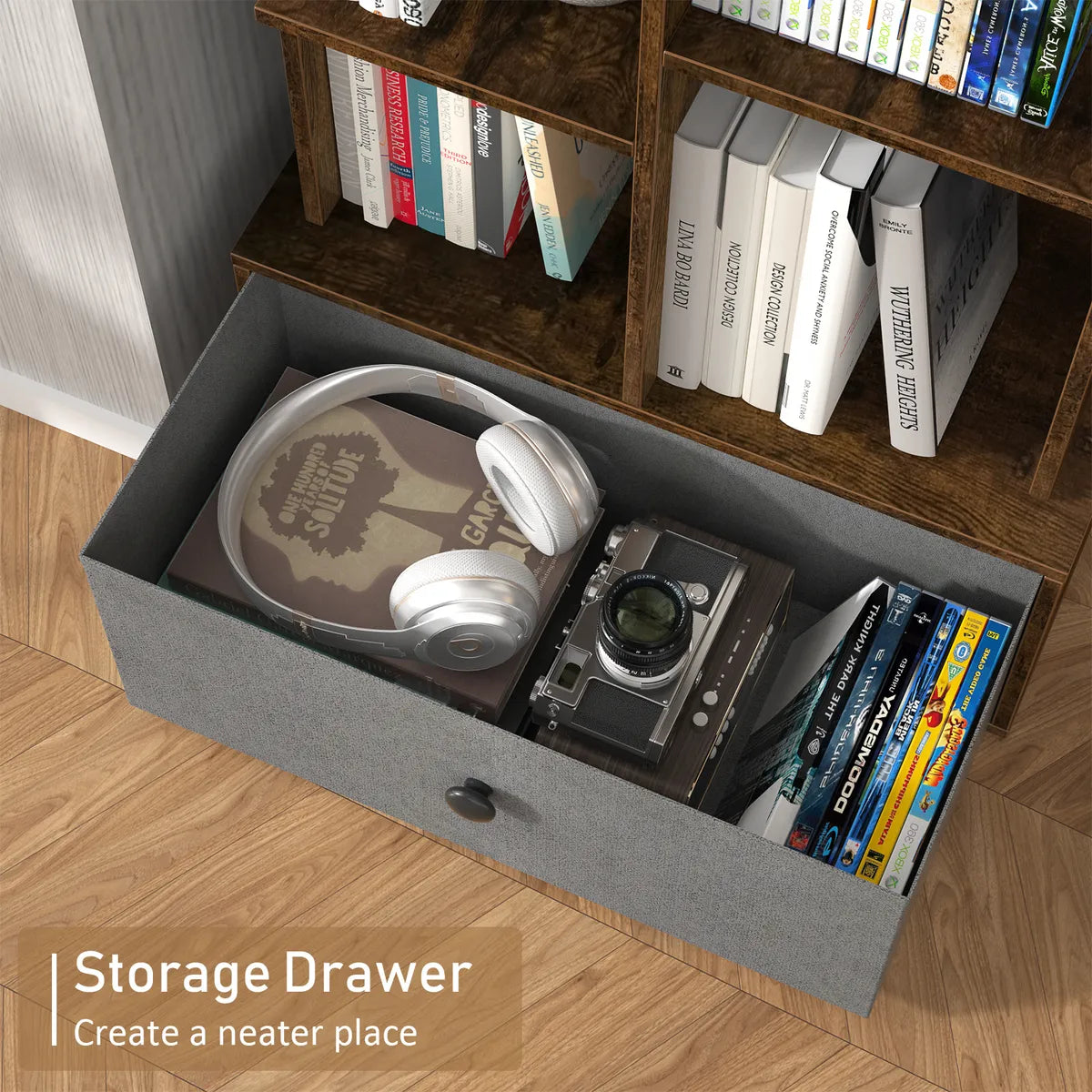 Estantería Biblioteca Repisa 7 Estantes 1 Cajón