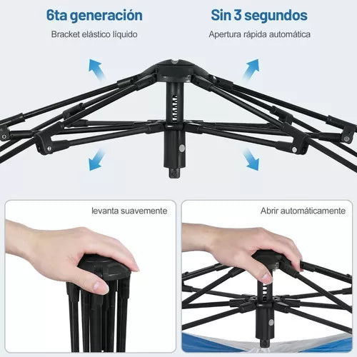 Carpa Camping 2 Personas Instalación Automática Mosquitero