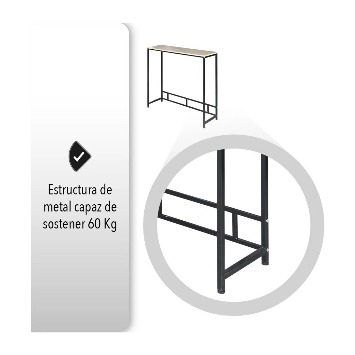 Mesa Alta De Apoyo Arrime Recibidor De Pared