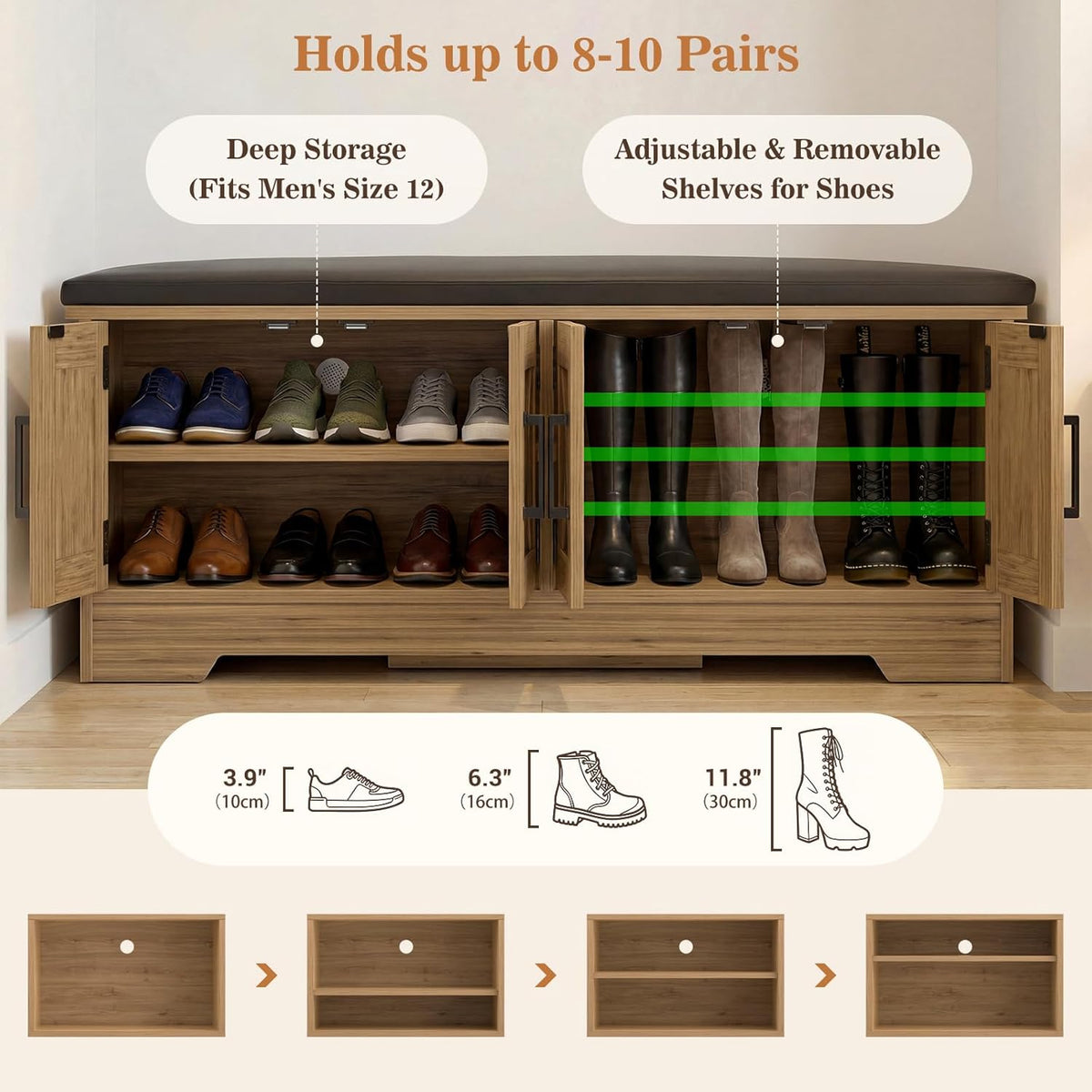 Zapatera Con Asiento Acolchonado - PRÓXIMO INGRESO