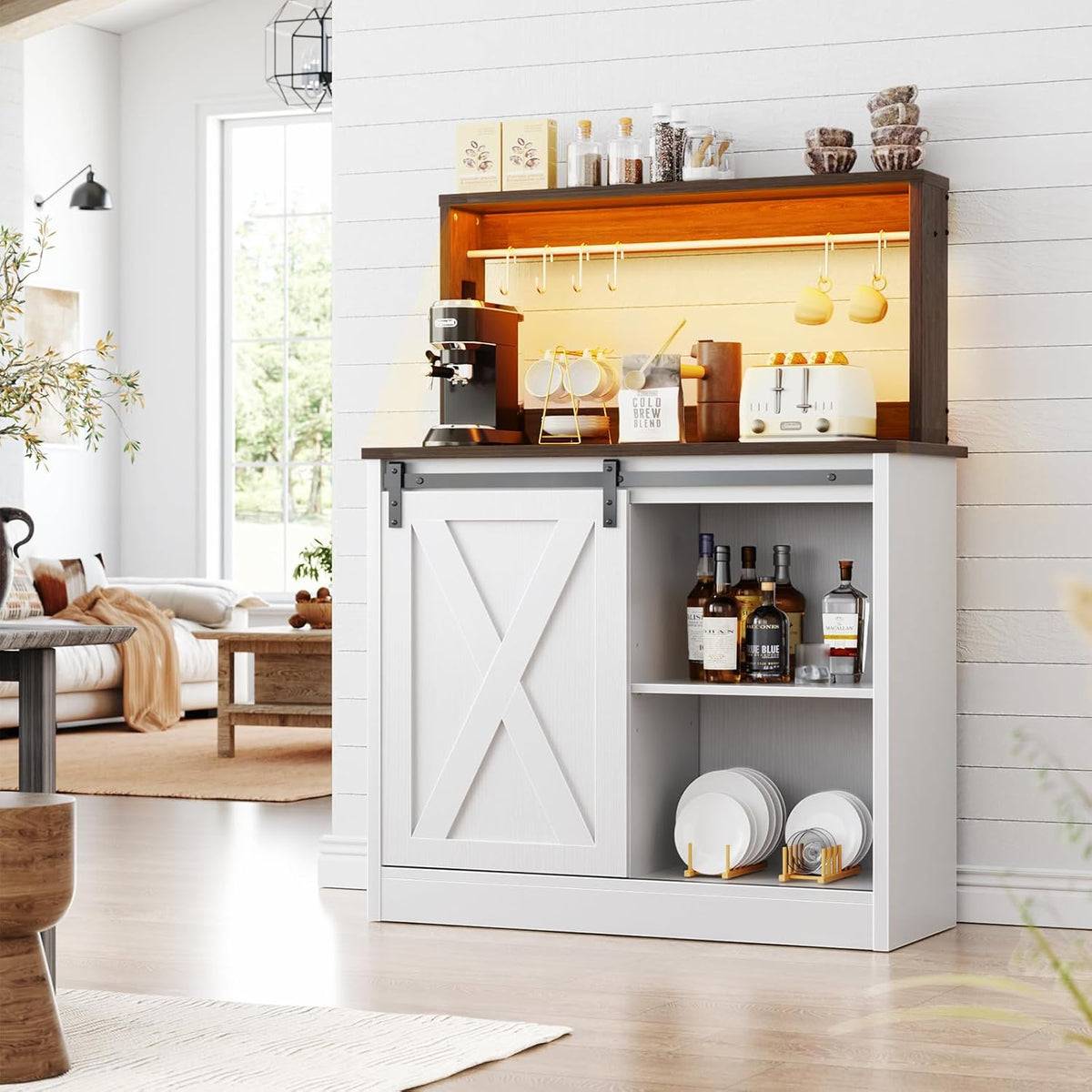 Mueble Bar Rustico Led Puerta Granero - PRÓXIMO INGRESO