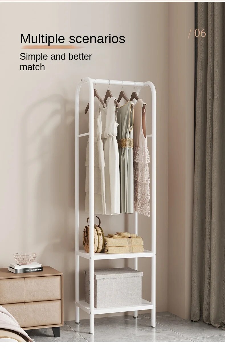 Perchero Metálico Moderno 2 Estante Cuarto Hogar Ropa Zapato