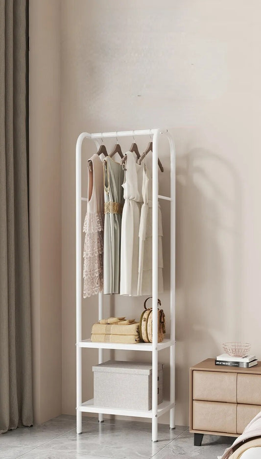 Perchero Metálico Moderno 2 Estante Cuarto Hogar Ropa Zapato