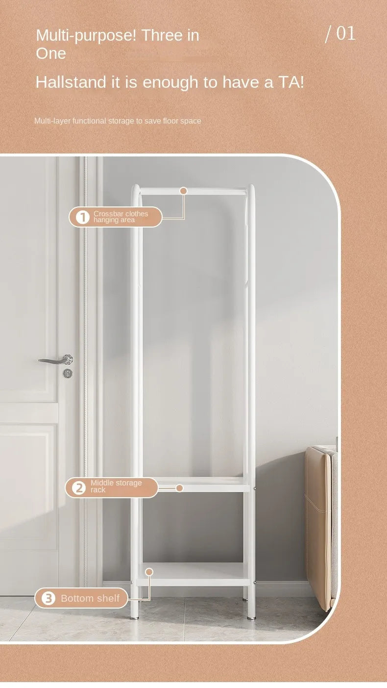 Perchero Metálico Moderno 2 Estante Cuarto Hogar Ropa Zapato